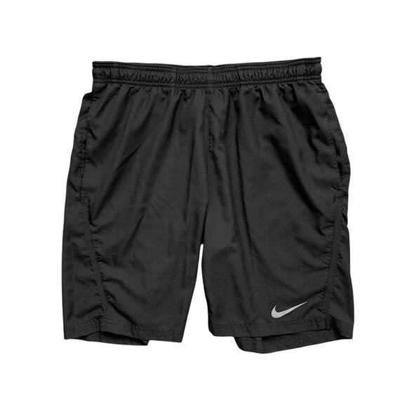 Nike Shorts Mens M Medium Black Dri Fit Power 9 Inch Woven Running Training Gym - Picture 1 of 13